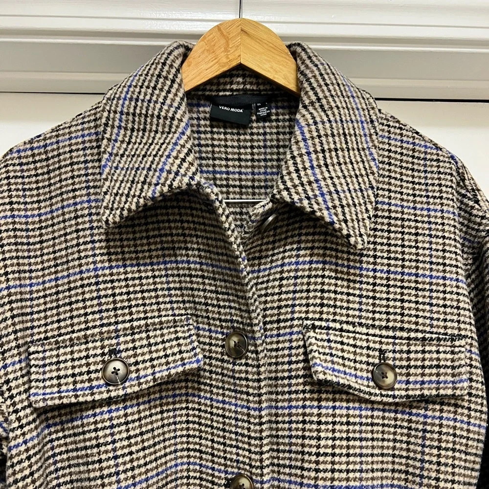 Vero Moda Wool Blend Plaid Coat - Picture 4 of 10